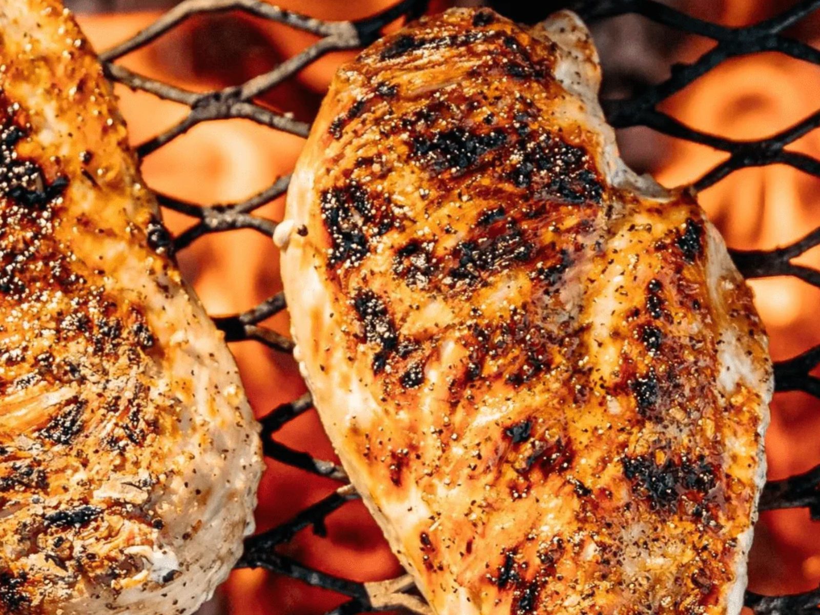 Chicken breasts on the grill